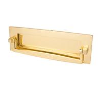Dart Plain Postal Knocker Letter Plate (10 X 3 Inch) - Polished Brass