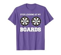 Dart Player Dartboard Funny Darts Stop Looking at My Boards T-Shirt, Men, Purple Heather, Medium