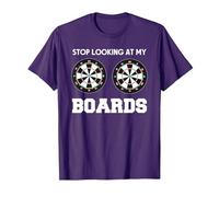 Dart Player Dartboard Funny Darts Stop Looking at My Boards T-Shirt, Men, Purple, X-Large