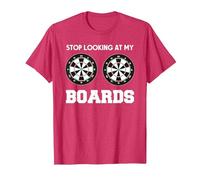Dart Player Dartboard Funny Darts Stop Looking at My Boards T-Shirt, Men, Red Heather, Medium
