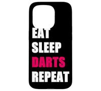Dart Players Motivational Funny Eat Sleep Darts Repeat Case for iPhone 15 Pro