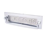 Dart Postal Knocker Letter Plate With "letters" On Flap (10 X 3 Inch) - Polished Chrome