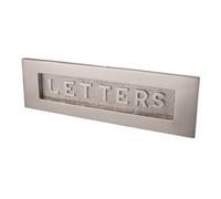 Dart Solid Brass Letter Plate With "letters" On Flap (12 X 4 Inch) - Satin Nickel