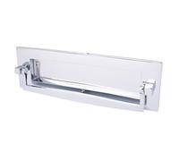 Dart Solid Cast Brass Door Letter Plate - Plain with Knocker (12 x 4 Inch) - Polished Chrome