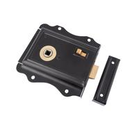 Dart Steel Flange Door Rim Latch 79mm Backset - Black