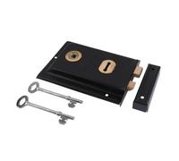 Dart Steel Flange Rim Lock 107mm Backset - Black