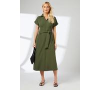 Dart Waist Tie Front Midi Dress Principles Olive 12