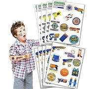 Dart War Party Supplies Temporary Tattoos for Kids Boys Gun Dart Birthday Party Favor Decorations supplies (10 Sheets, 120 styles)