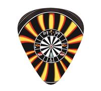 Dartboard With Flame Wzywhj Prints Abs Guitar Picks 12 Piece, Easy Grip Uke Picks For Your Bass, Ukulele, Acoustic Or Electric Guitar