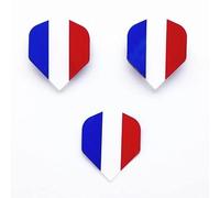 Dartfellas France French Flag Strong Durable Dart Flights for Steel & Soft Tip Darts (1 Set - 3 Flights)