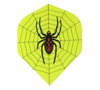 Dartfellas Yellow Spider Web Durable Strong Standard Dart Flights (1 Set - 3 Flights)