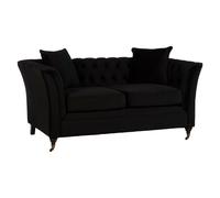 dartford upholstered velvet 2 seater sofa in onyx black