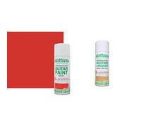 dartfords Fiesta Red Nitrocellulose Guitar Paint 400ml Aerosol & FS5000 Gloss Clear Nitrocellulose Guitar Lacquer - 400ml Aerosol