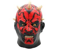 Darth Maul Cosplay Masks, Darth Maul Face Cover, Scary Halloween Headgear Latex Full Head Face Cover Halloween Costume Props Party Supplies, Red, Black, 9.45'' x 5.51'' x 1.57''