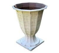 Darthome 2x Large Urn Planter 40cm Antique Grey Stone Effect Plastic Outdoor Garden Flower Pot
