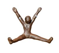 Darthome 2X Man Double Hook Cast Iron Brown Starfish Person Hanging Towel Coat Key Storage