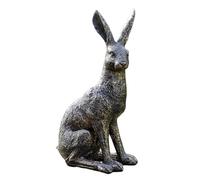 Darthome Aged Gold March Hare Garden Ornament, Resin Outdoor Rabbit Statue, Right Pose, 43cm Height, Weather Resistant