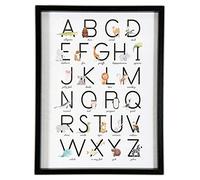 Darthome Animal Alphabet Learning Framed Print Baby Childrens Nursery A-Z Letter Wall Art 30cm x 40cm