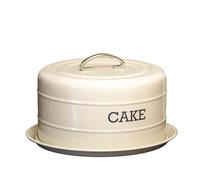 Darthome Antique Cream Dome Cake Tin Carbon Steel Airtight Lid Round Kitchen Food Storage