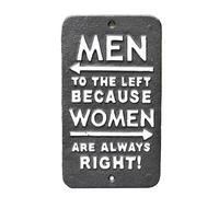 Darthome Black Antique Cast Iron Wall Garden Gate Door Sign Plaque Women Always Right 21cm