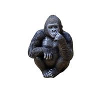 Darthome Black Gorilla Garden Statue 15x20x12cm Resin Great Ape Safari Animal Outdoor Ornament