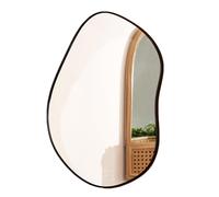 Darthome Black Irregular Wall Mirror B 30x40cm Thin Metal Modern Pebble Minimalist Bathroom Decor