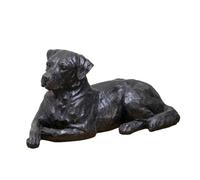 Darthome Black Laying Labrador Dog Sculpture, Resin Retriever Statue, Home Decor Ornament, 41cm x 21cm x 18cm