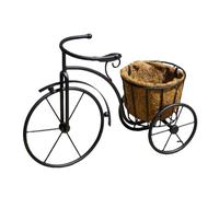 Darthome Black Metal Bicycle Coco Fibre Planter, Vintage Style Bike Frame, Weather-Resistant, Freestanding, for Flowers, Herbs, Plants