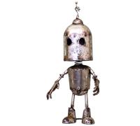 Darthome Bolt The Vintage Metal Standing Robot Ornament, 20x44x16cm, Industrial Retro Silver Mechanical Figure Statue