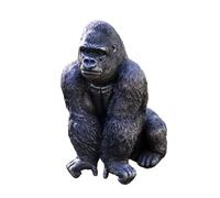 Darthome Bronze Great Gorilla Garden Ornament, Large Resin Ape Statue, Black Bronze Finish, Weatherproof Outdoor Lawn Patio Decor, 23x27x17cm