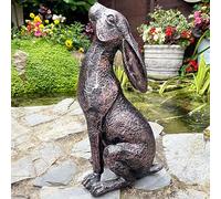 Darthome Bronze Moongazing Hare Ornament 17x36x16cm Large Resin Garden Sitting Rabbit Sculpture Gift