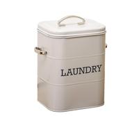 Darthome Carbon Steel Laundry Storage Tin Washing Pod Powder Detergent Tab Retro Canister (French Grey)