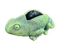 Darthome Cement Chameleon Planter Large Green Lifelike Heavy Lizard Plant Pot Sculpture 32cm