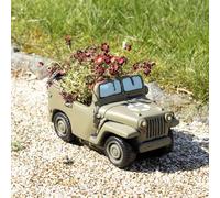 Darthome Cement US Army Truck Planter American Military Car Painted Heavy Duty Plant Pot (Small 21cm)