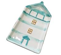 Darthome Ceramic Lighthouse Plate Glazed Ceramic Seaside Beach Harbour Decorative Dish