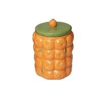 Darthome Ceramic Orange Storage Jar 12x13x12cm Textured Citrus Fruit Kitchen Tea Coffee Sugar Food Canister (3)