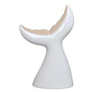 Darthome Ceramic Whale Tail White Glossy Fish Two Tone Coastal Ocean Bathroom Decoration