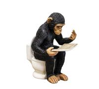 Darthome Cheeky Monkey On Toilet Ornament 15x20x12cm Resin Up Yours Reading Novelty Animal Figure