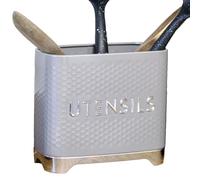 Darthome Chrome & Grey Americana Kitchen Utensils Pot Glossy Metal Cutlery Storage Caddy Organiser