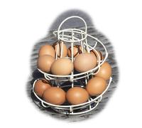 Darthome Cream Helter Skelter 12 Eggs Holder 19x20x19cm Metal Spiral Slide Kitchen Food Storage Rack