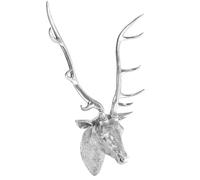 Darthome Decorative Stag Head Wall Mount, Silver Glitter Resin, 70 cm, Indoor Sculpture
