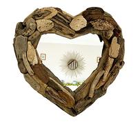Darthome Driftwood Love Heart Mirror Large Vintage Rustic Natural Bathroom Art Wall Decor 50cm