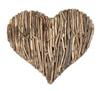 Darthome Driftwood Love Heart Sculpture 50x50cm Hanging Natural Rustic Home Decor Plaque