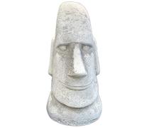 Darthome Easter Island Head Garden Ornament Stone Antique Grey Moai Face Sculpture Large 38cm
