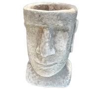 Darthome Easter Island Head Planter Stone Antique Grey Moai Face Bust Plant Pot Ornament