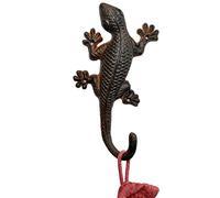 Darthome Gecko Single Hook Cast Iron Rustic Metal Animal Wall Coat Hanger Traditional Peg 18cm