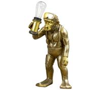 Darthome Gold Scuba Monkey LED Table Lamp Ornament, Resin, Battery Operated, Warm White, Novelty Animal Light, W25cm x H57cm x D30cm