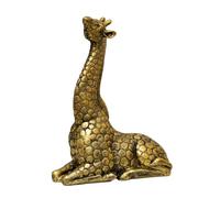 Darthome Gold Sitting Giraffe Ornament, Textured Safari Animal Figure, Resin Home Decor Sculpture, W18cm x H25cm x D7cm