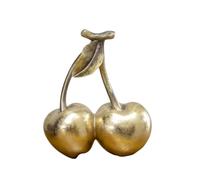 Darthome Golden Cherries Resin Ornament, Distressed Gold Finish, Decorative Fruit Sculpture, 15 x 18 x 8 cm