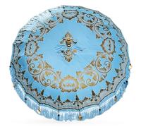 Darthome Handmade Bali Sun Parasol 2.6m x 2m Traditional Indonesian Garden Umbrella With Jointed Wooden Pole